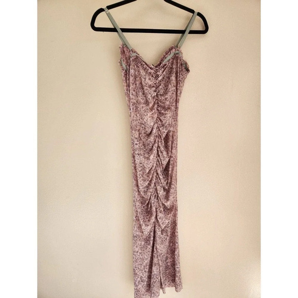 NWT By Anthropologie Sheer Mesh Dress Size L Pink Combo - Picture 7 of 11